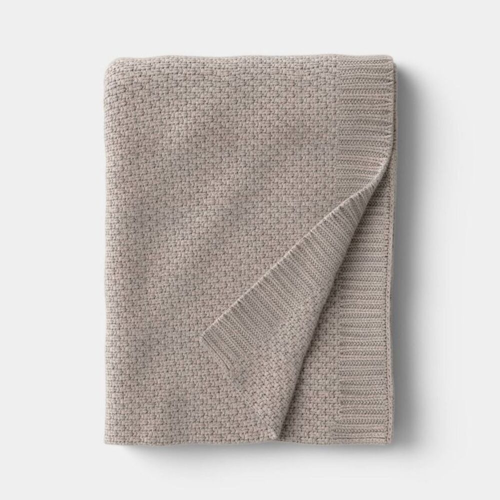 Everyday Knit Throw Blanket Brown - Threshold